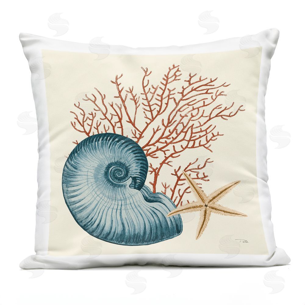 Pela Studio Ocean Life Nautilus Outdoor Quick-Dry Polyester Square Throw Pillow