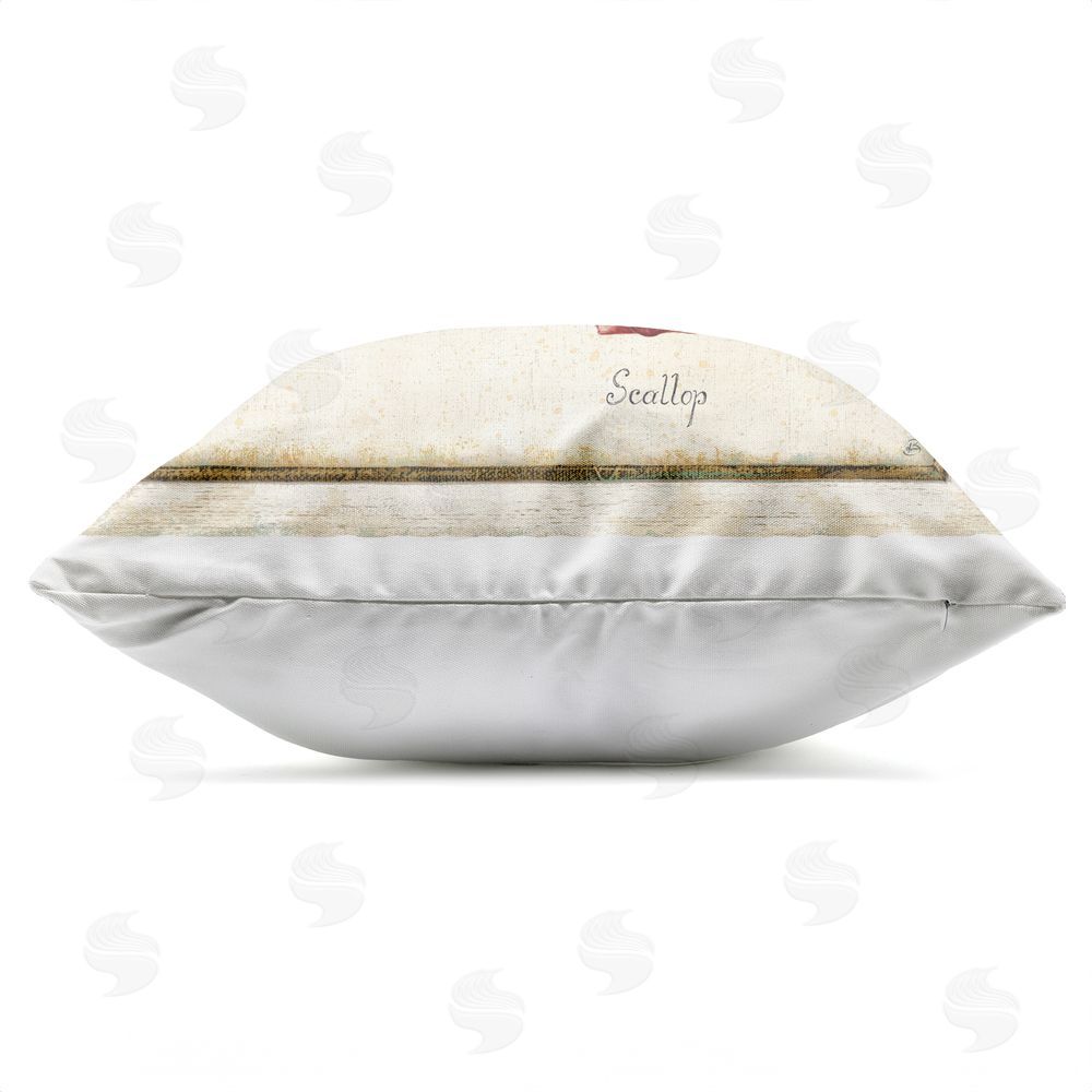 Daphne Brissonnet Oceanography Vintage Jellyfish Outdoor Quick-Dry Polyester Square Throw Pillow Zipper Detail
