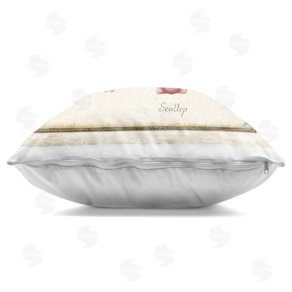 Daphne Brissonnet Oceanography Vintage Jellyfish Indoor Plush Polyester Square Throw Pillow Zipper Detail