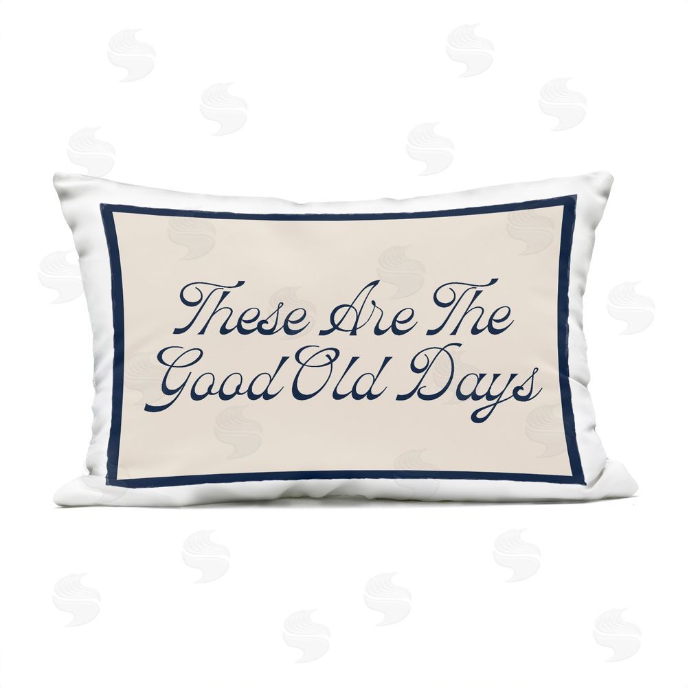 Lil' Rue Good Old Days Script Outdoor Quick-Dry Polyester Lumbar Pillow