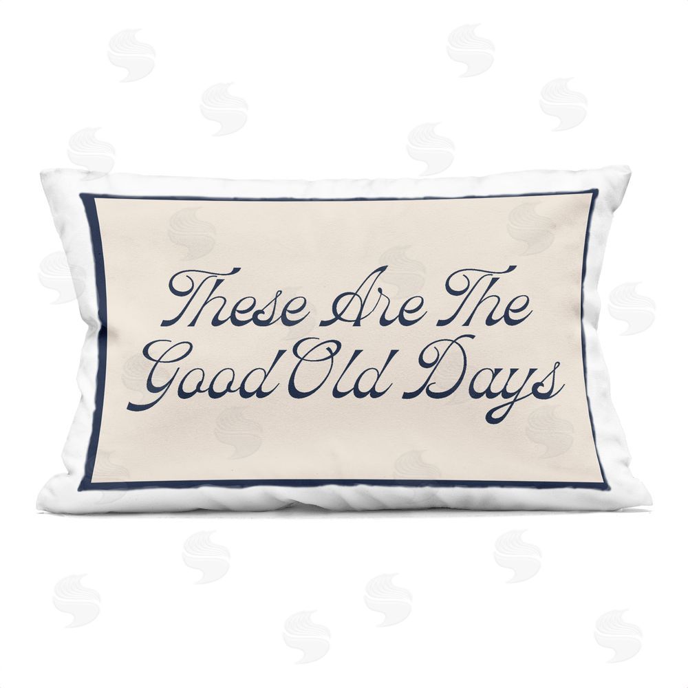 Lil' Rue Good Old Days Script Indoor Plush Polyester Lumbar Pillow