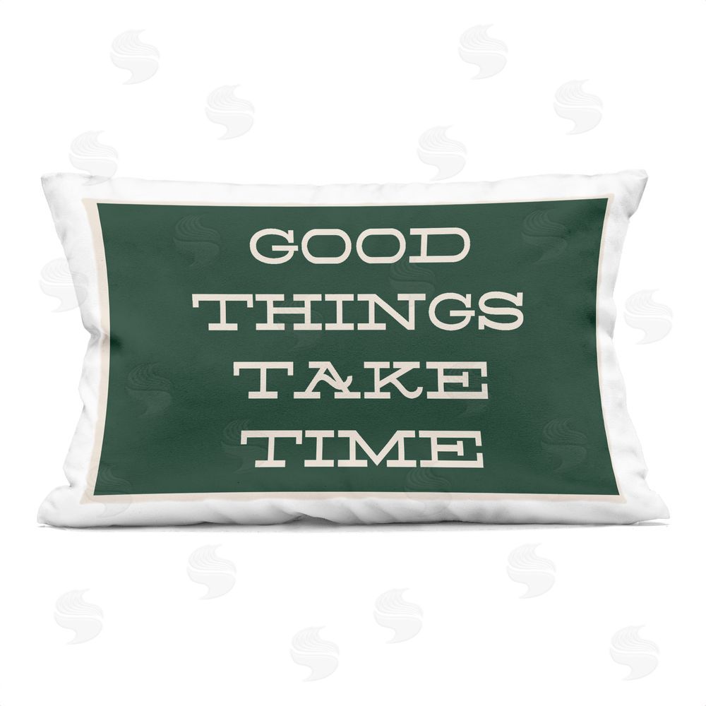 Lil' Rue Good Things Take Time Indoor Plush Polyester Lumbar Pillow