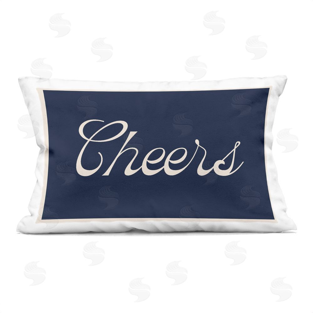 Lil' Rue Cheers Vintage Script Indoor Plush Polyester Lumbar Pillow