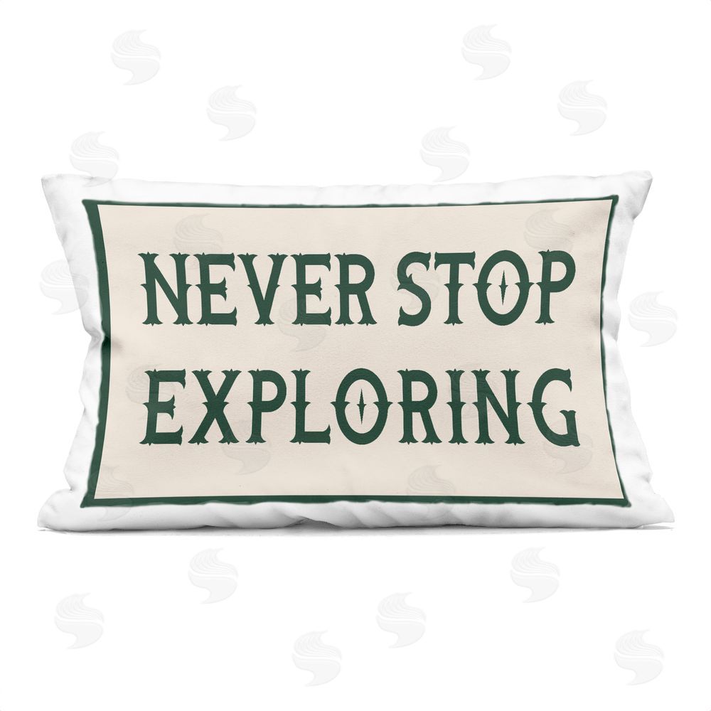 Lil' Rue Never Stop Exploring Indoor Plush Polyester Lumbar Pillow