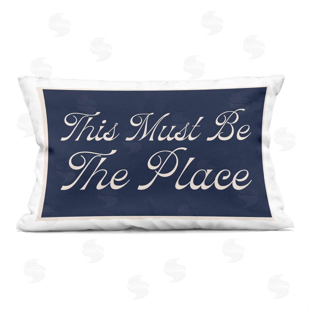 Lil' Rue Blue This Must Be The Place Indoor Plush Polyester Lumbar Pillow