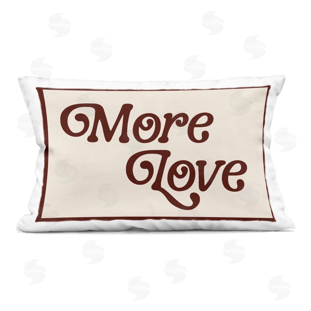 Lil' Rue More Love Vintage Script Indoor Plush Polyester Lumbar Pillow