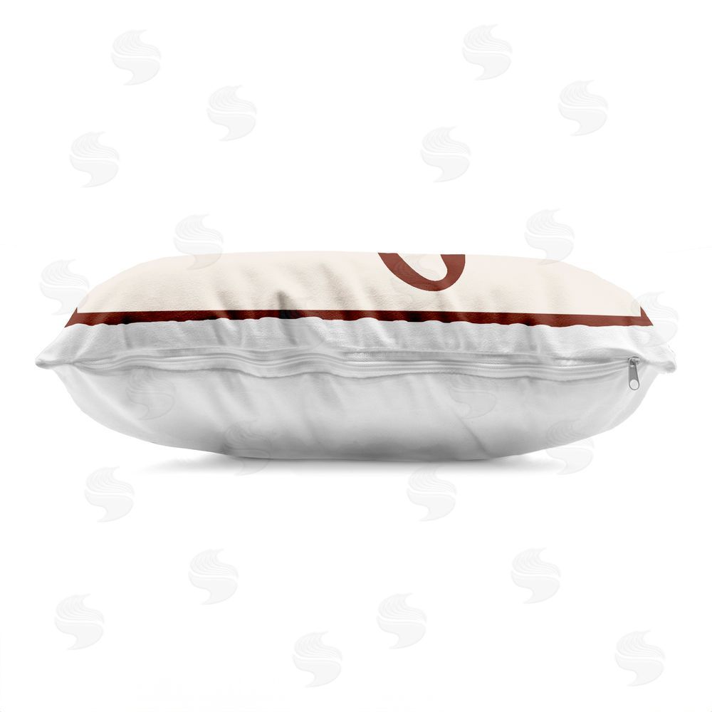 Lil' Rue More Love Vintage Script Indoor Plush Polyester Lumbar Pillow Zipper Detail