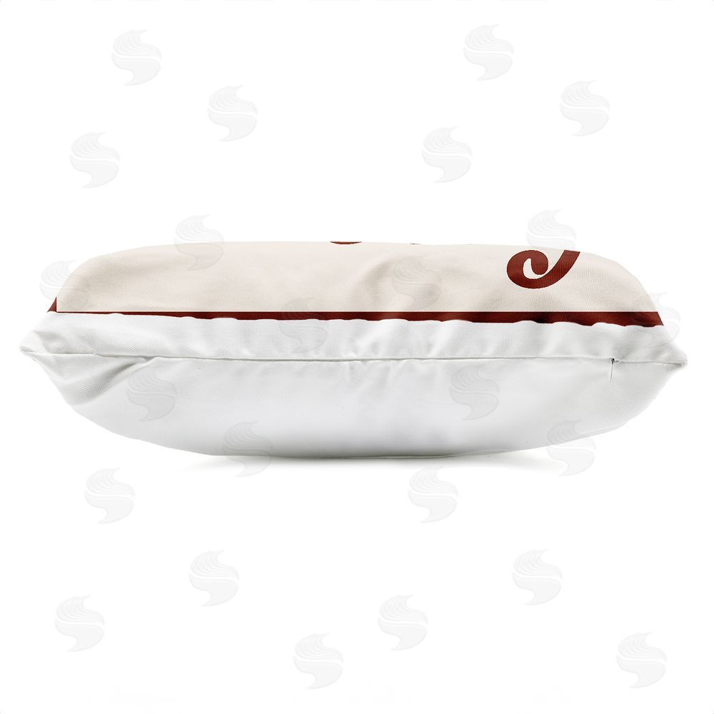 Lil' Rue Vintage Locals Only Message Outdoor Quick-Dry Polyester Lumbar Pillow Zipper Detail