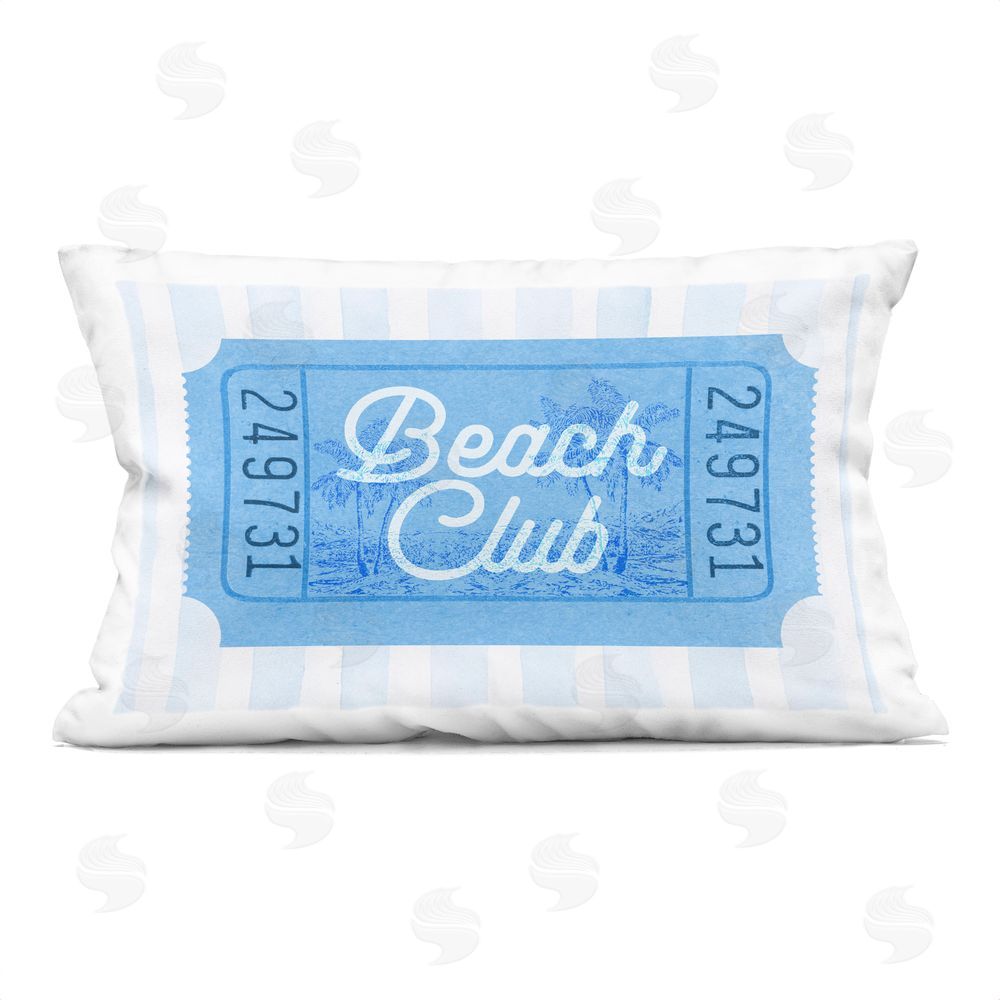 Lil' Rue Beach Club Ticket Indoor Plush Polyester Lumbar Pillow