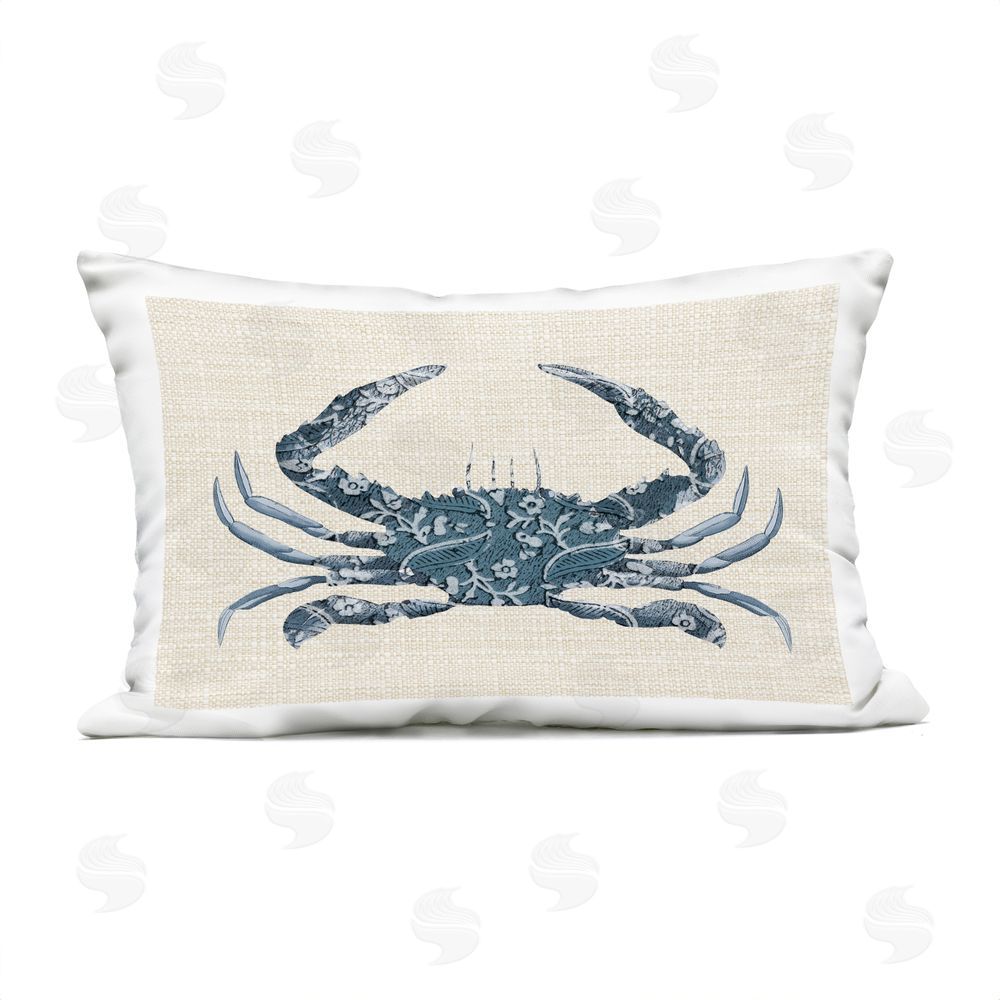 Lil' Rue Rattan & Paisley Crab Outdoor Quick-Dry Polyester Lumbar Pillow