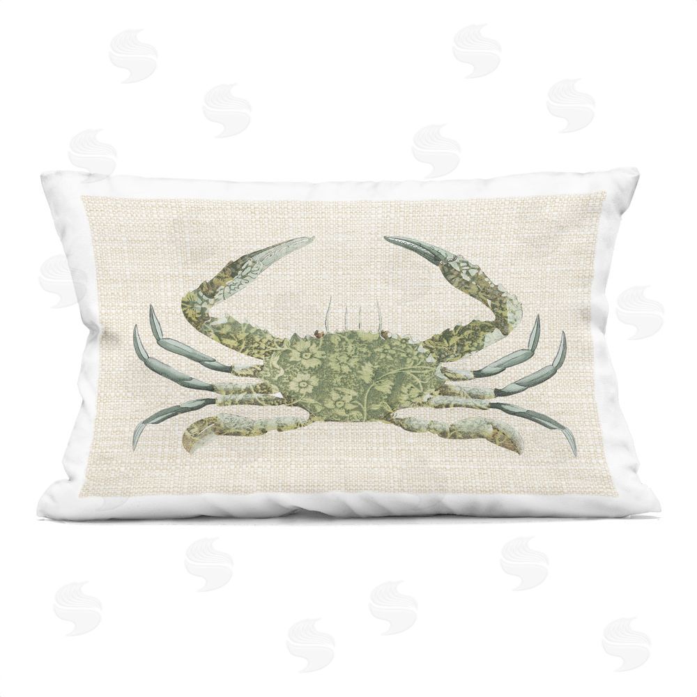Lil' Rue Floral Boho Crab Indoor Plush Polyester Lumbar Pillow