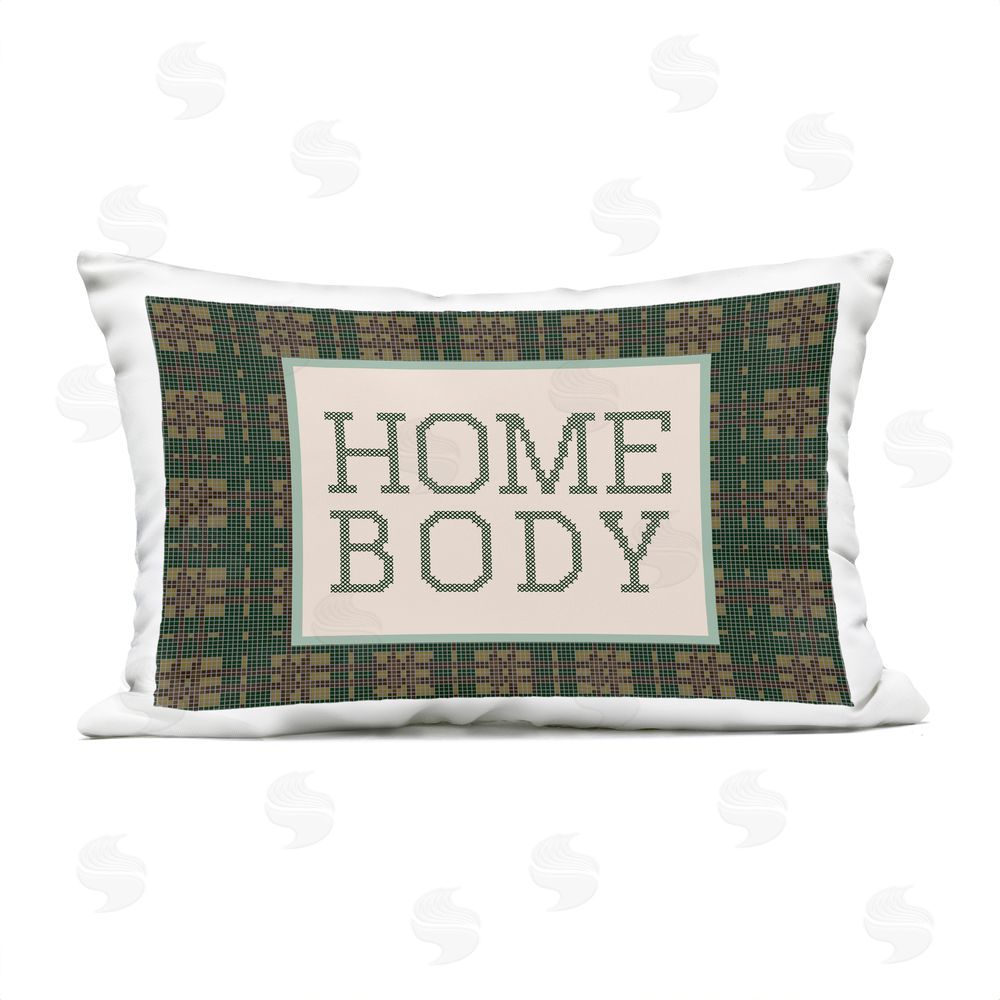 Lil' Rue Home Body Plaid Geometrics Outdoor Quick-Dry Polyester Lumbar Pillow