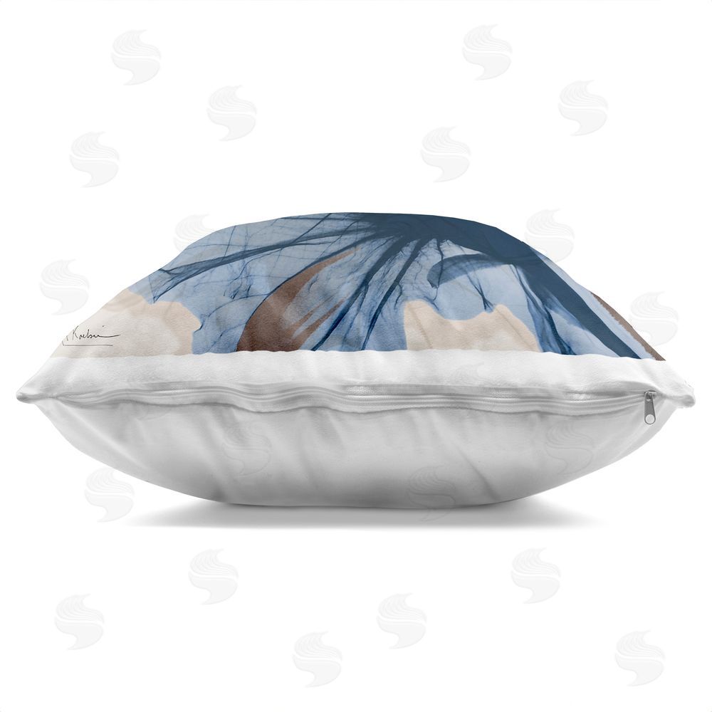 Albert Koetsier Sapphire Change Bloom Indoor Plush Polyester Square Throw Pillow Zipper Detail