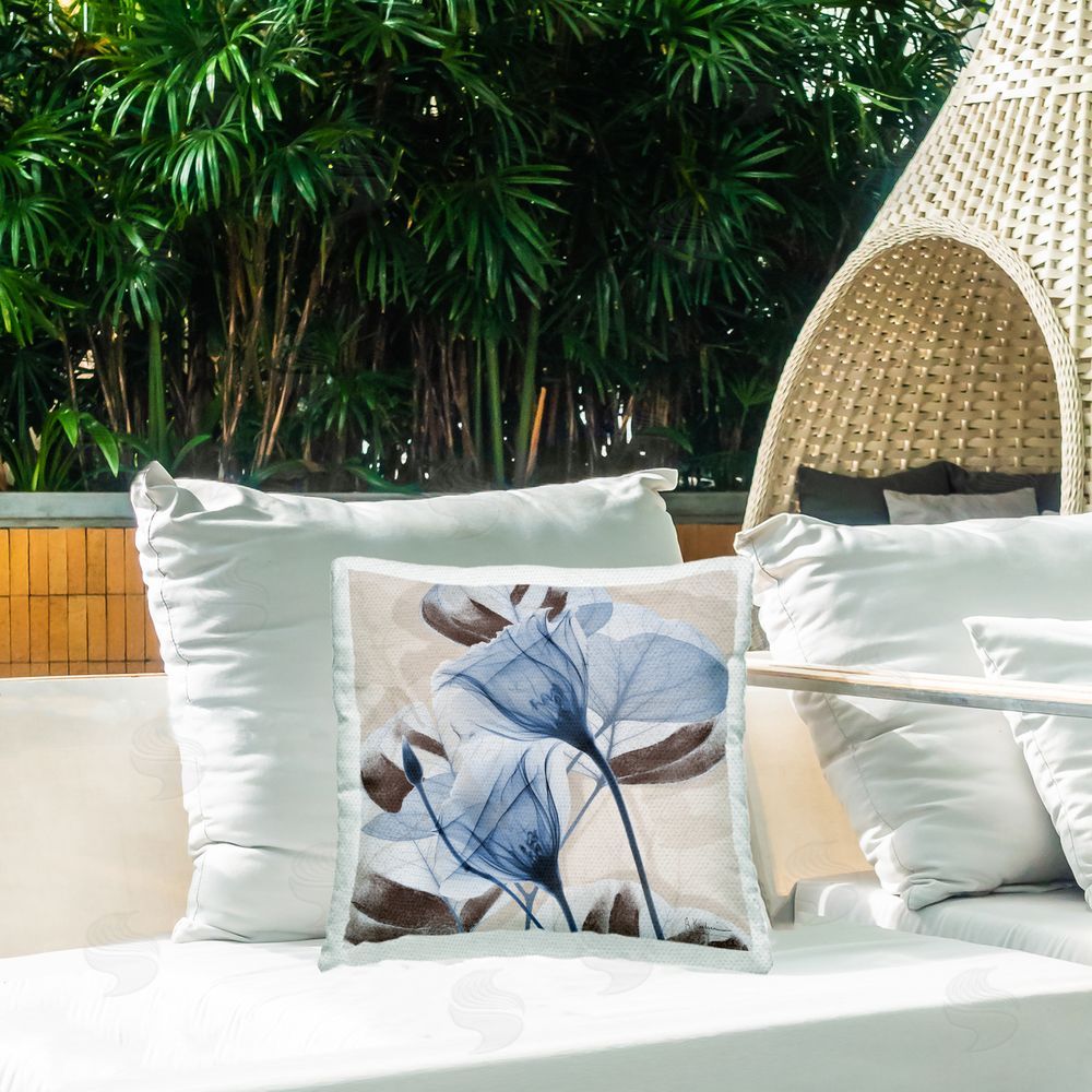Albert Koetsier Sapphire Union Blooms Outdoor Quick-Dry Polyester Printed Square Pillow on Patio