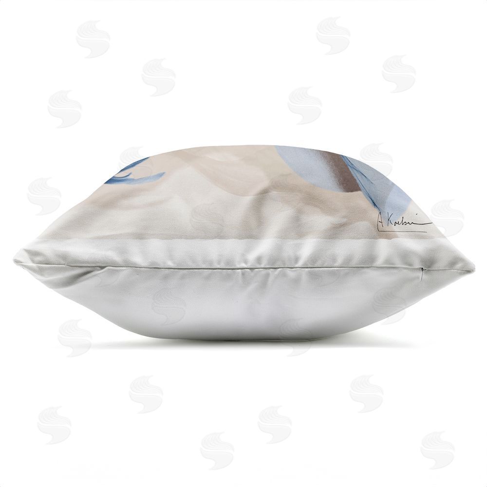 Albert Koetsier Blooming Sapphire Flower Outdoor Quick-Dry Polyester Square Throw Pillow Zipper Detail