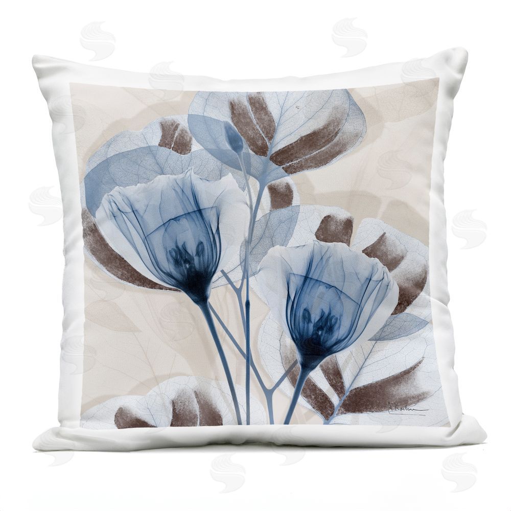 Albert Koetsier Sapphire Bloom Trio Outdoor Quick-Dry Polyester Square Throw Pillow