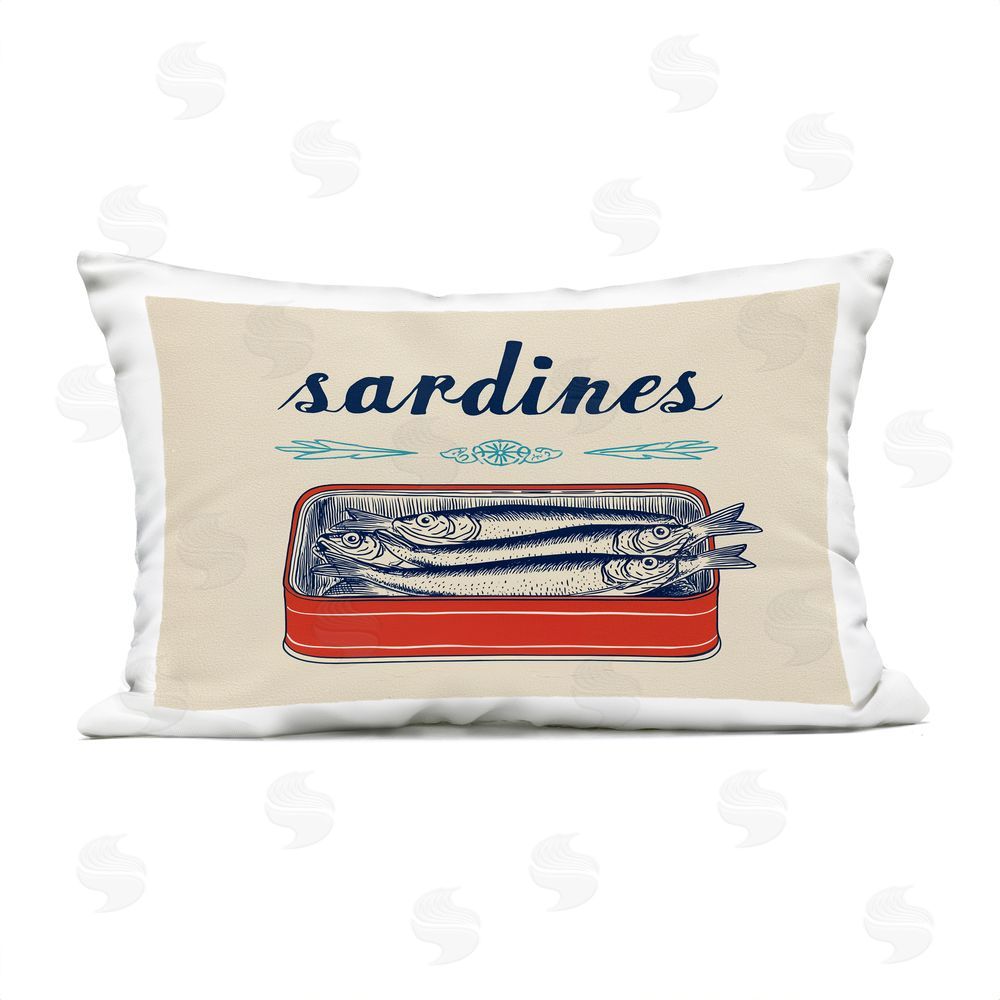 Acorn & Ivory Designs Vintage Sardines Can Outdoor Quick-Dry Polyester Lumbar Pillow