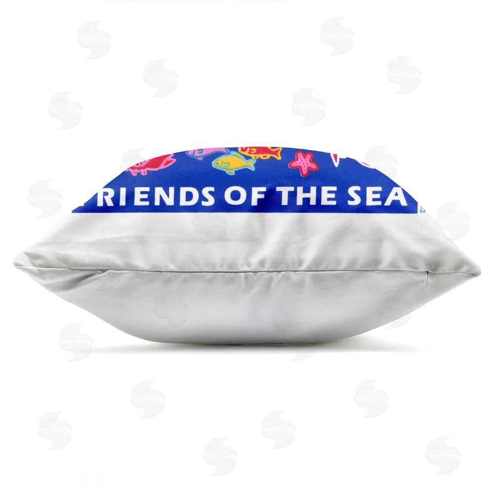 Hillary Vermont Friends Of The Sea Outdoor Quick-Dry Polyester Square Throw Pillow Zipper Detail