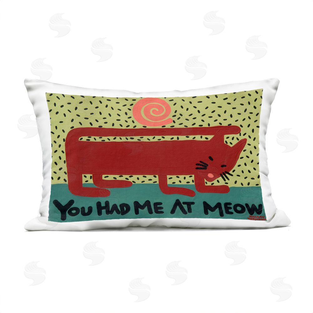 Hillary Vermont Had Me At Meow Outdoor Quick-Dry Polyester Lumbar Pillow