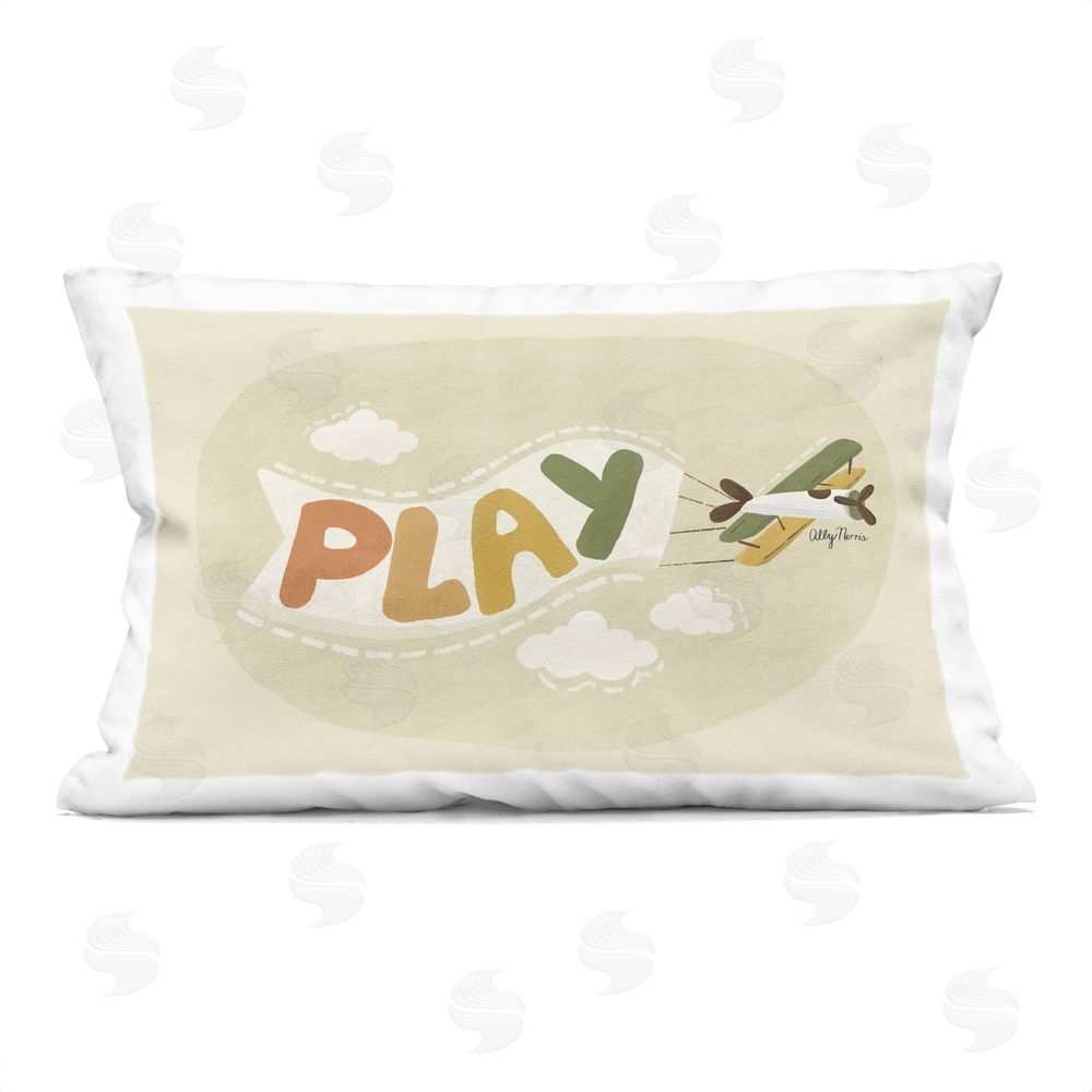 Allyson Norris Playful Aviation Airplane Indoor Plush Polyester Lumbar Pillow