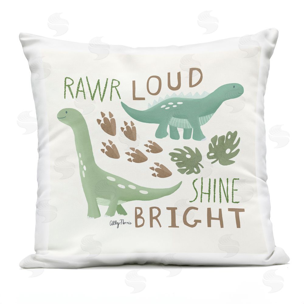 Allyson Norris Rawr Loud & Shine Bright Outdoor Quick-Dry Polyester Square Throw Pillow