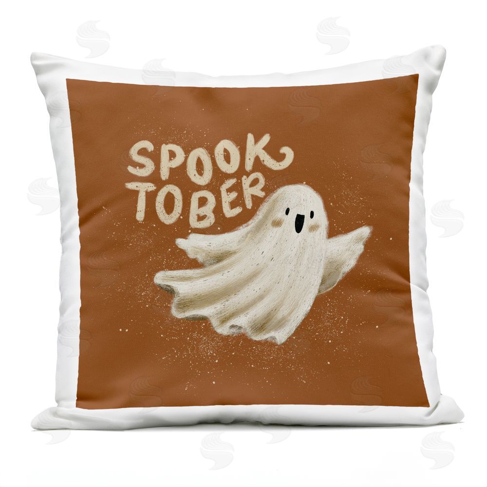 Florentina Dolci Spooktober October Ghost Outdoor Quick-Dry Polyester Square Throw Pillow