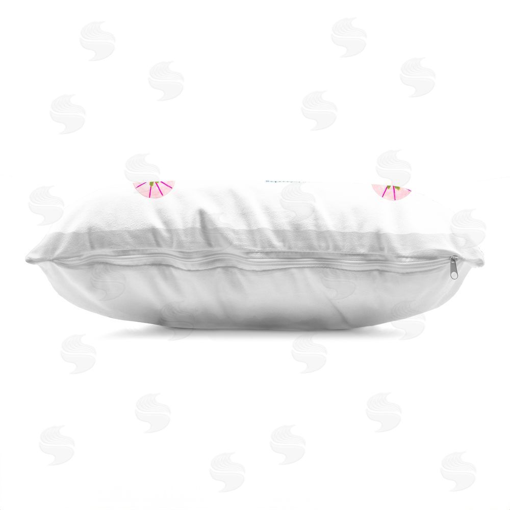 Leeza Hernandez Ice Cream Truck & Cats Indoor Plush Polyester Lumbar Pillow Zipper Detail