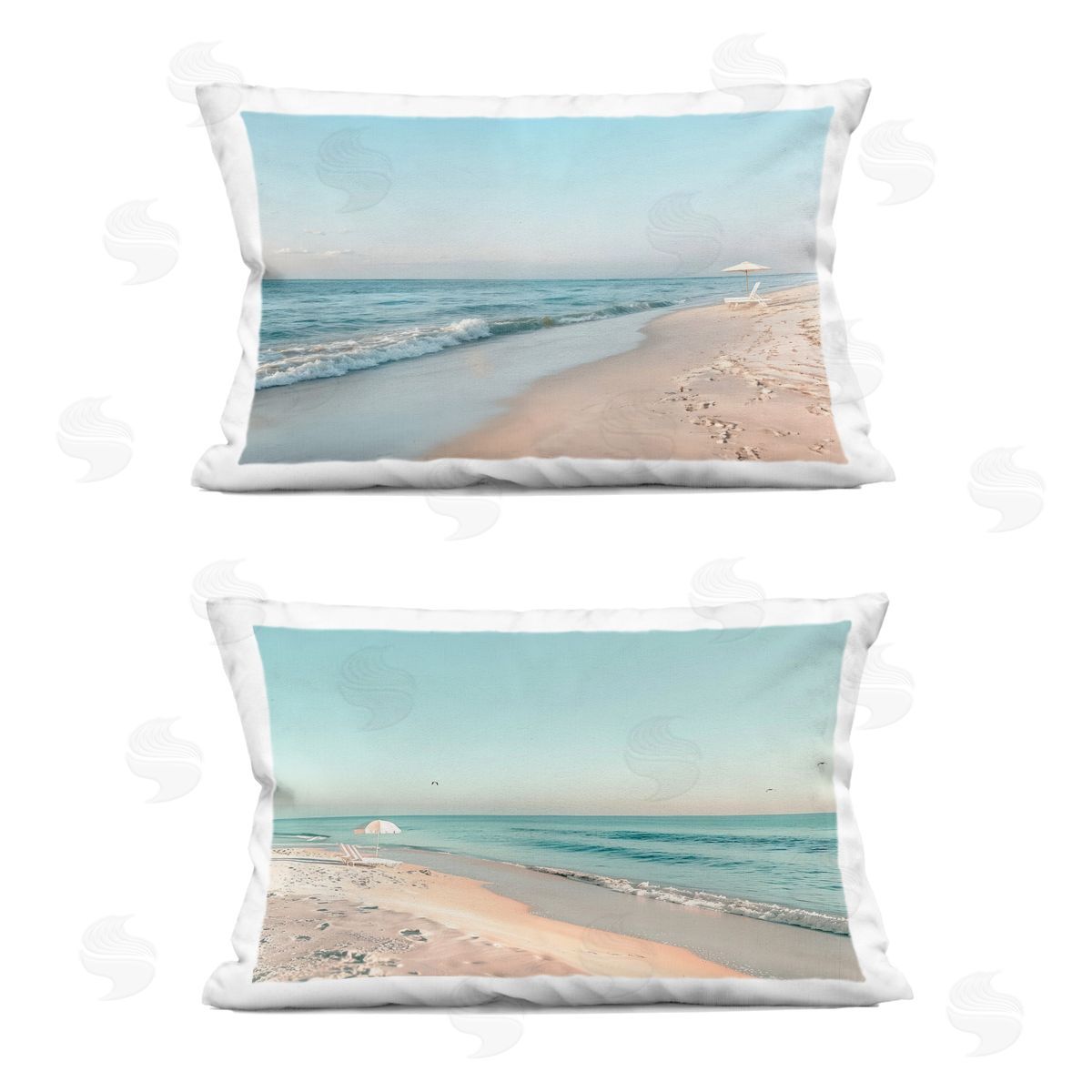 Lazar Studio Sunlit Summer Shores Plush Polyester Art Print Pillow
