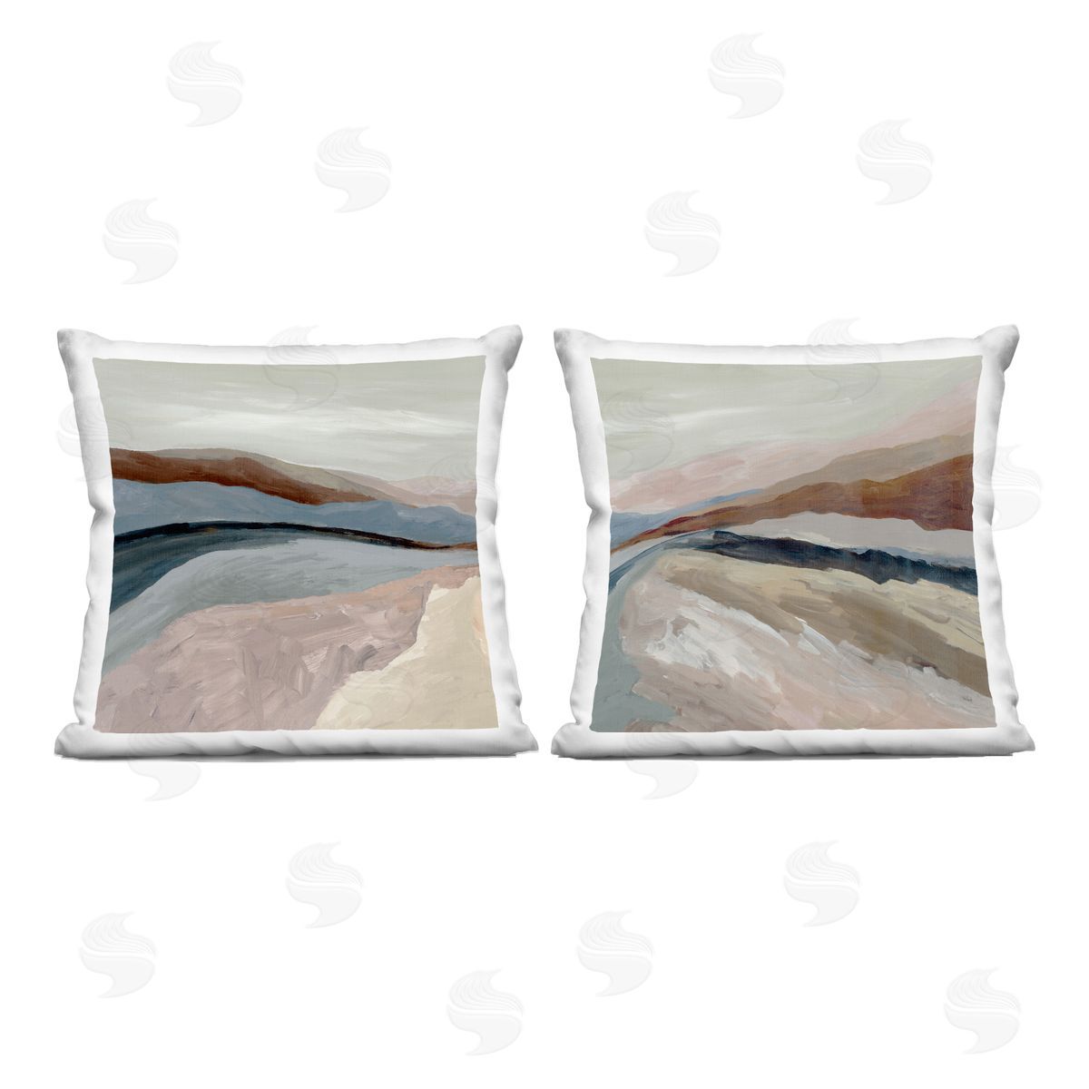 Jacob Q Neutral Harmonious Landscapes Plush Polyester Art Print Pillow