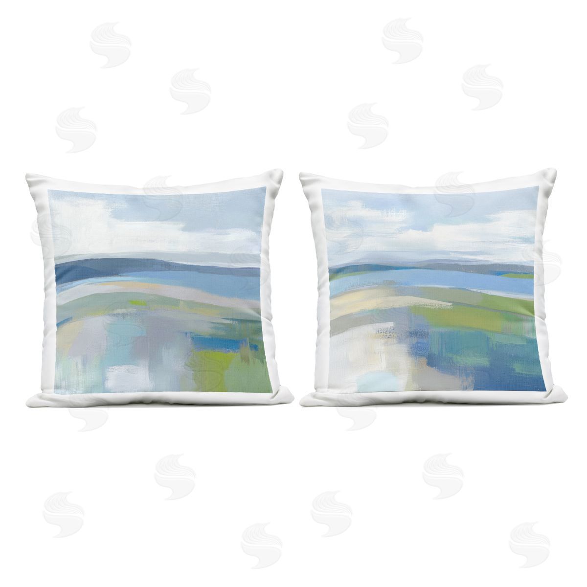 Mona Grace Brushed Quiet Cove Landscape Plush Polyester Art Print Pillow