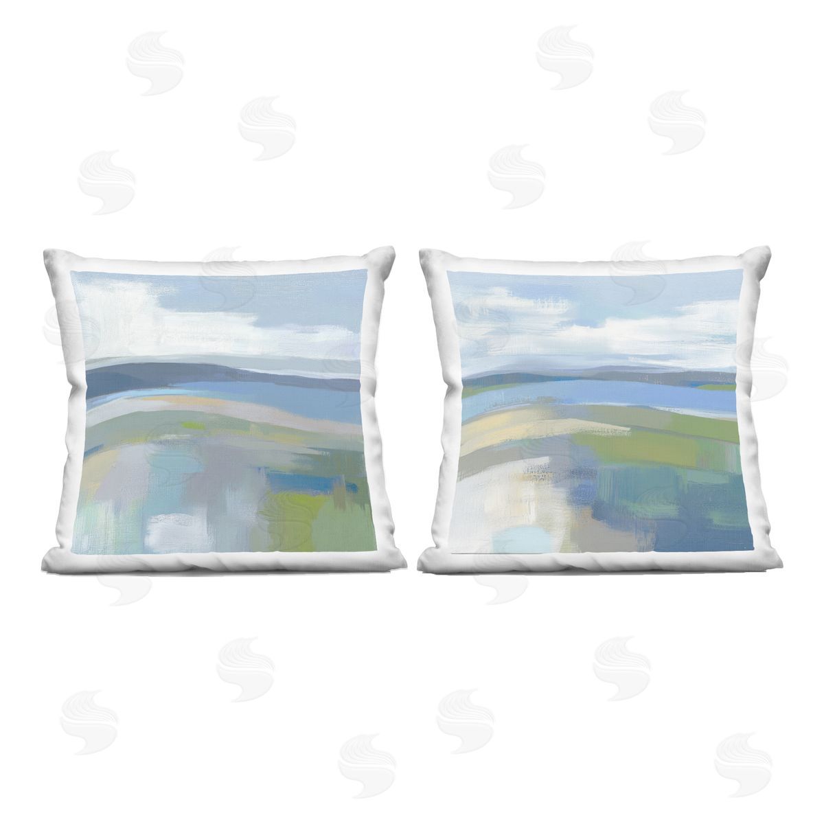 Mona Grace Brushed Quiet Cove Landscape Plush Polyester Art Print Pillow
