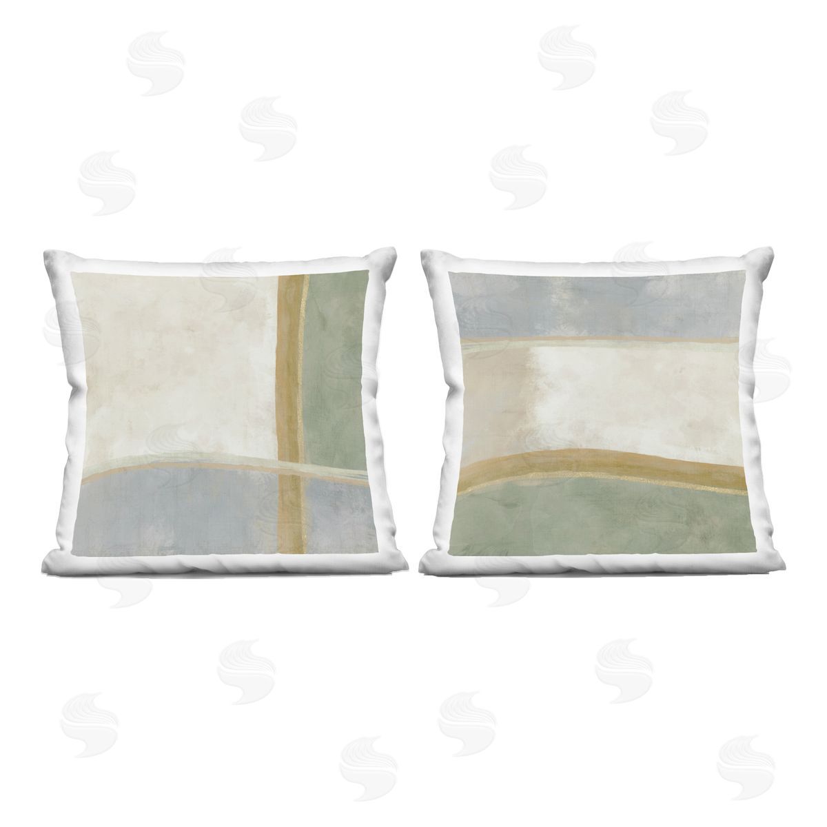 J:L Design Geometric Boxes in Earth Tones Plush Polyester Art Print Pillow