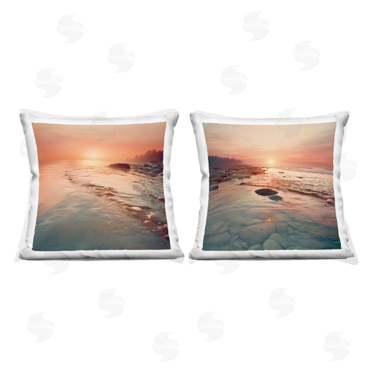 Lazar Studio Warm Sunset Melodies Plush Polyester Art Print Pillow