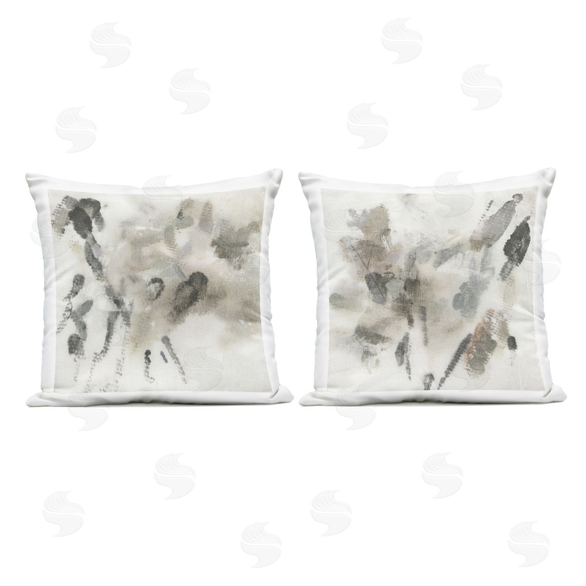June Erica Vess Neutral Soft Embers Plush Polyester Art Print Pillow