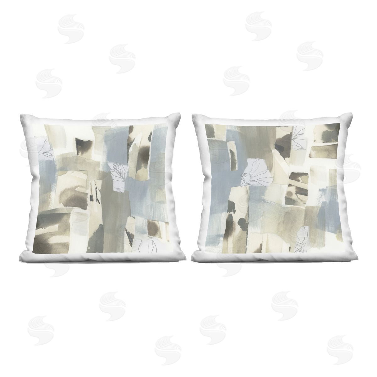 June Erica Vess Expressive Paper Waterfall Plush Polyester Art Print Pillow