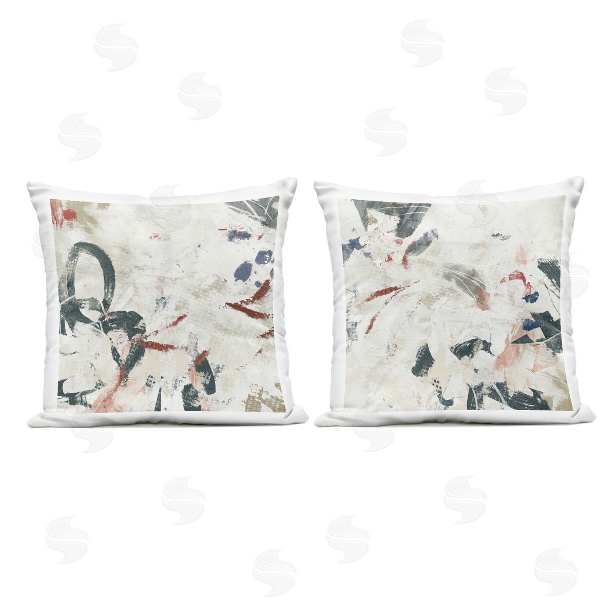 June Erica Vess Expressive Washi Abstraction Plush Polyester Art Print Pillow