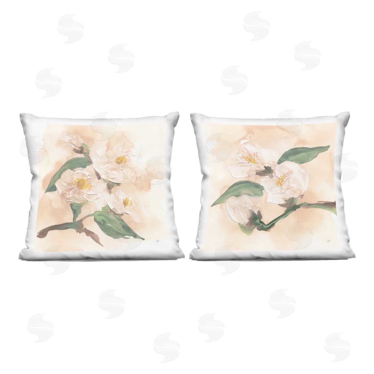 Chris Paschke Faded Dimensional Magnolias Plush Polyester Art Print Pillow
