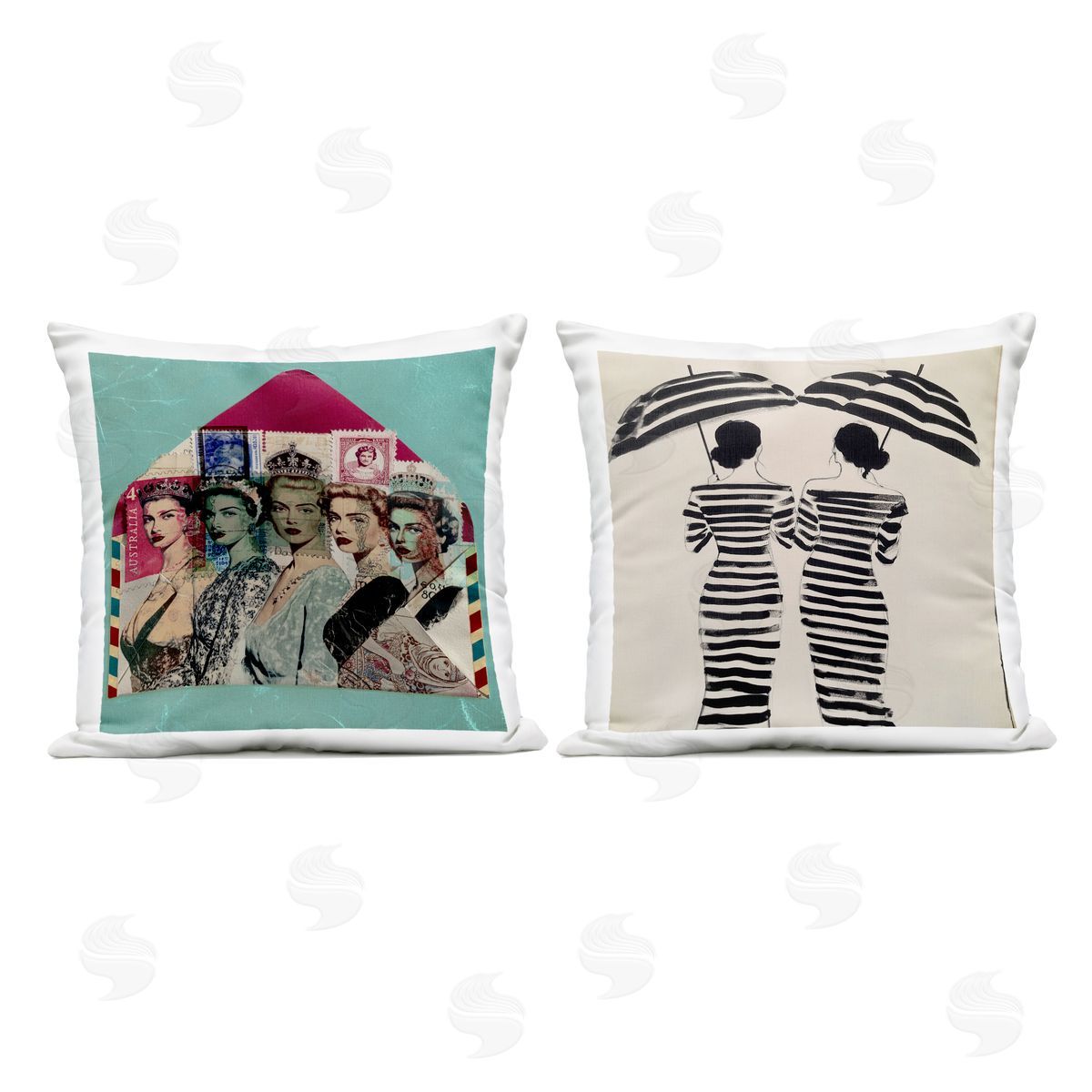 Annabelle Hall Postal Glam & Fashionistas Plush Polyester Art Print Pillow