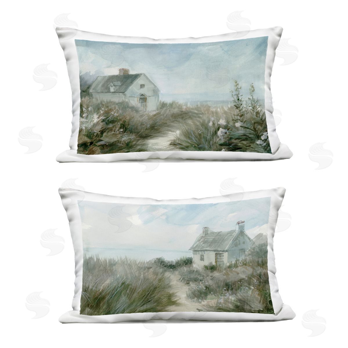 Danhui Nai Paths to Windswept Cottages Outdoor Printed Pillow Set