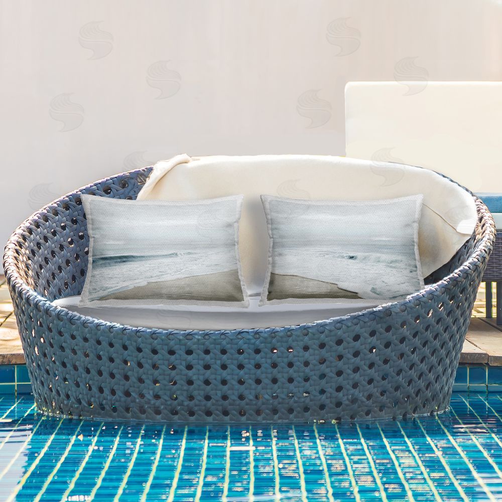 Natalie Carpentieri Morning Bliss Coastline Outdoor Pillow Set on Patio