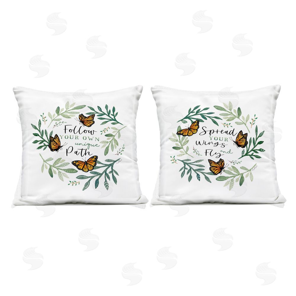 Elizabeth Tyndall Spread Your Wings and Follow Path Outdoor Printed Throw Pillow