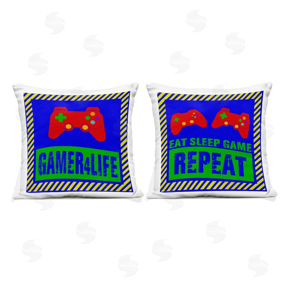 Marcus Prime Gamer Quotes with Stripes Outdoor Printed Throw Pillow