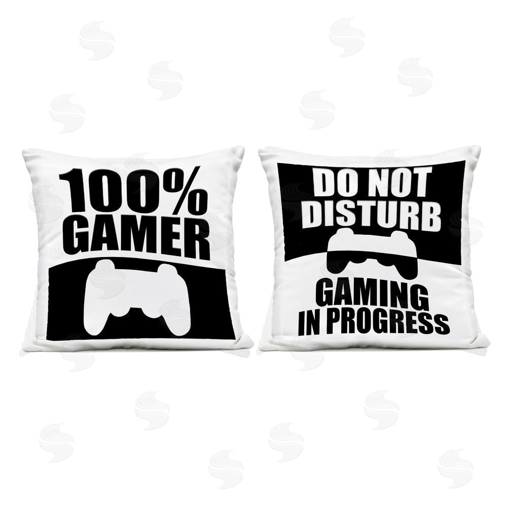 Kim Allen Competitive Gamer Black & White Outdoor Square Printed Throw Pillow