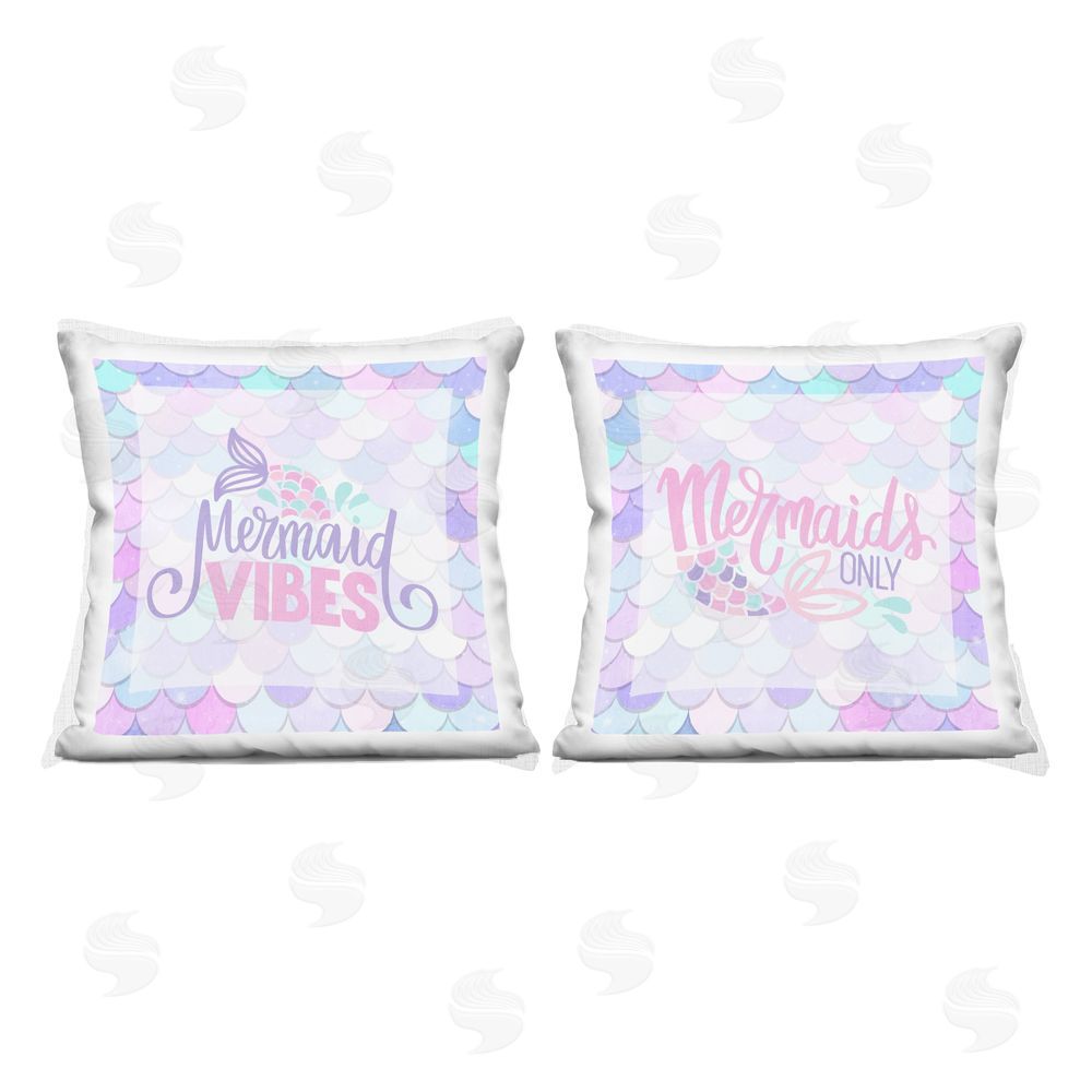 Kim Allen Dreamy Mermaid Phrases with Scales Square Printed Throw Pillow