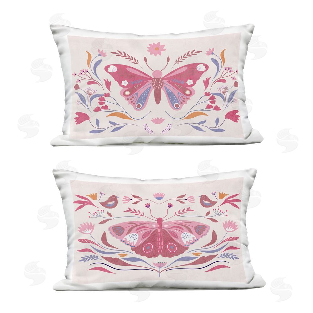 Kim Allen Boho Folk Butterflies Outdoor Printed Throw Pillow