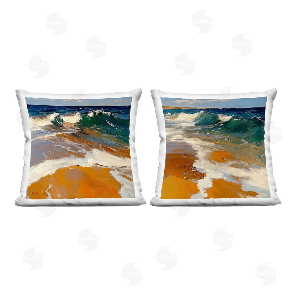 Walker Noble Glassy Coastal Break Printed Throw Pillow
