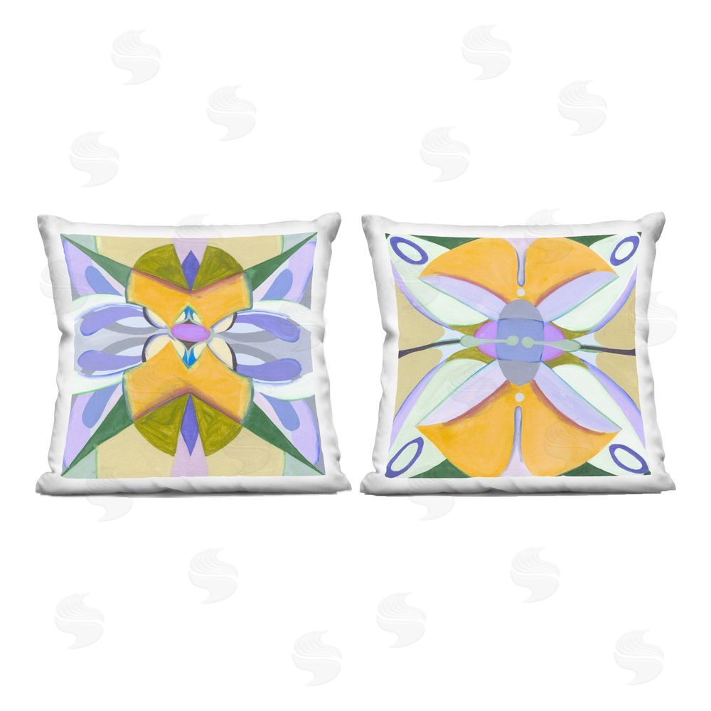 Melissa Wang Kaleidoscopic Revival Hues Printed Throw Pillow