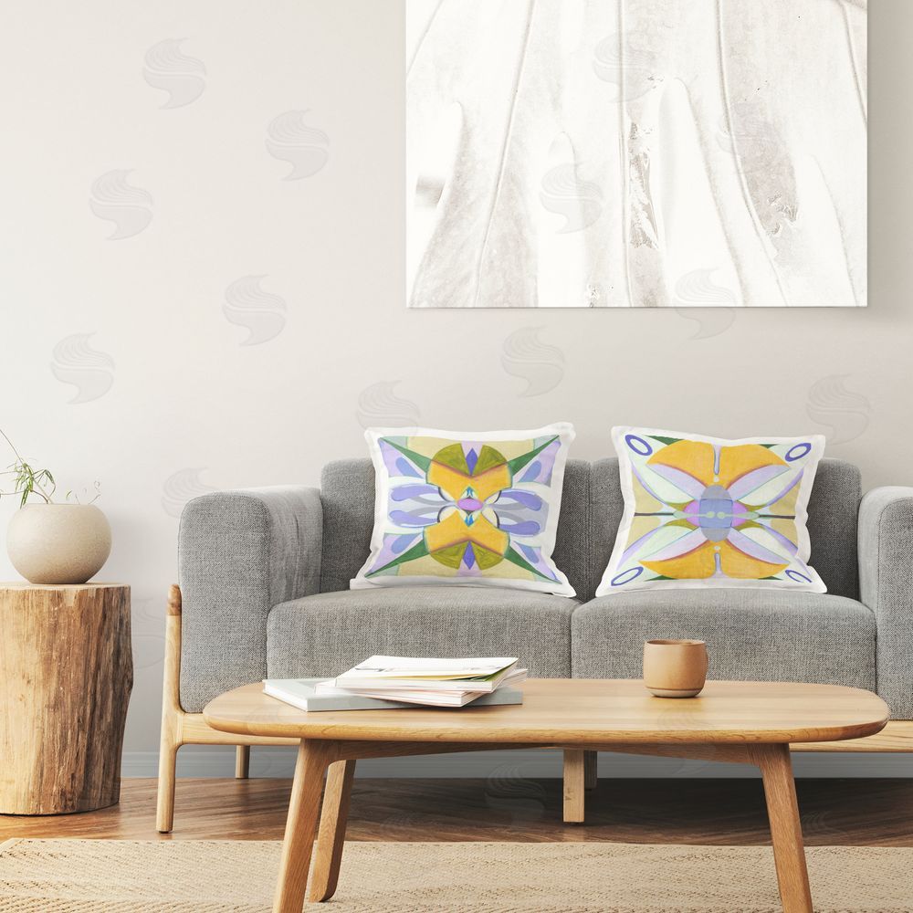 Melissa Wang Kaleidoscopic Revival Hues Printed Throw Pillow in Room