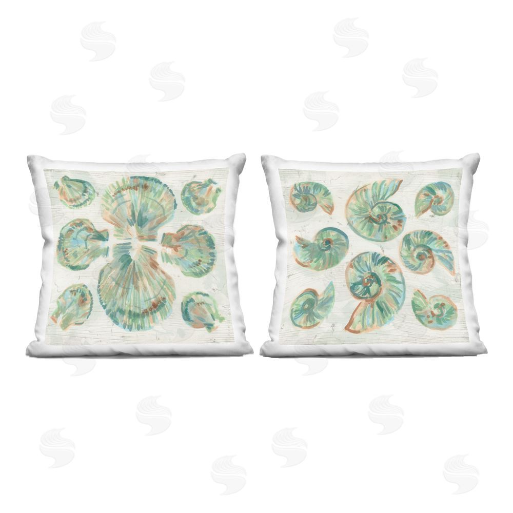 June Erica Vess Saltwashed Seashells Pattern Printed Throw Pillow