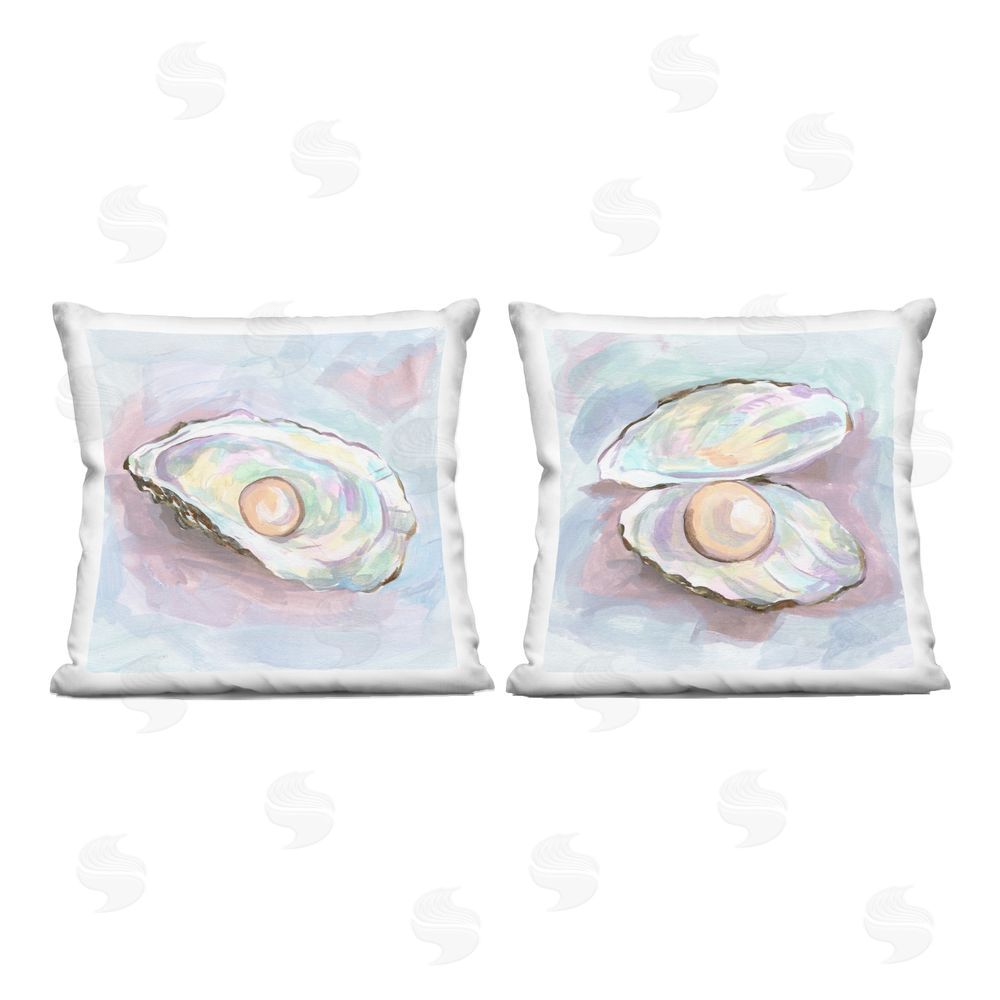 Melissa Wang Aquatic Silent Opals Printed Throw Pillow